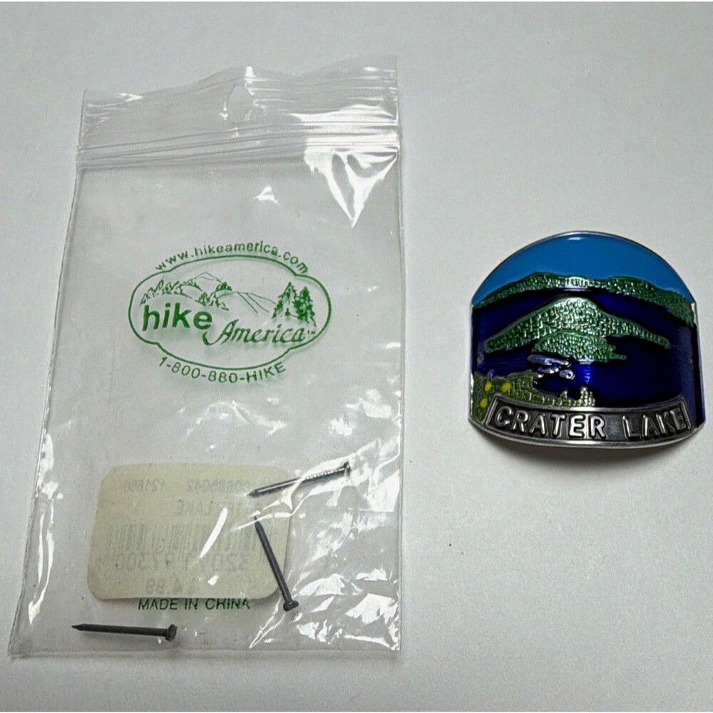 Hike America Crater Lake Souvenir Collectible Pinback Pin w/ Original Packaging